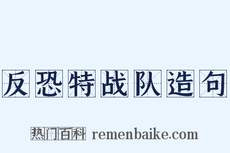 反恐特战队造句是什么意思的图片